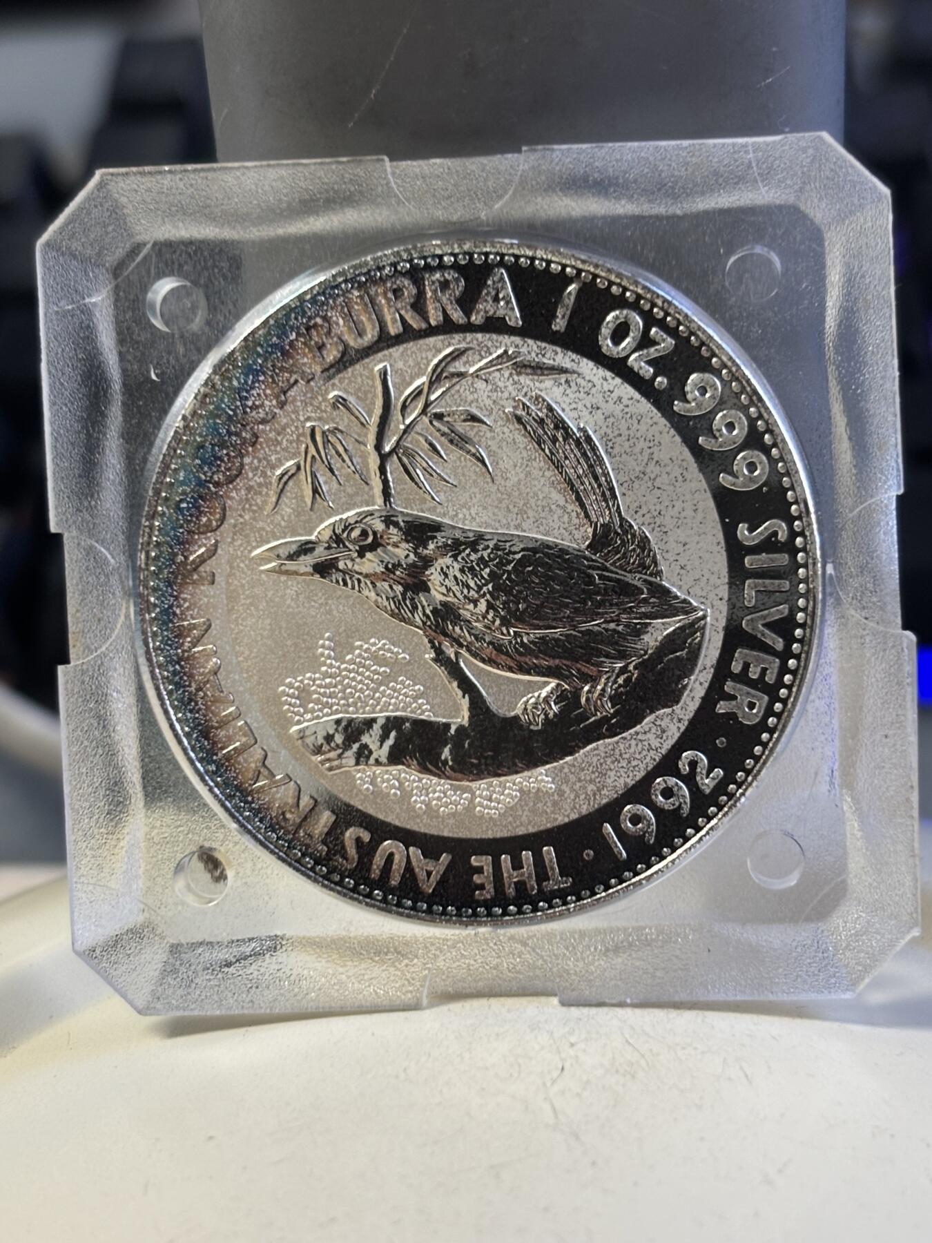 第194期拍卖 澳大利亚1992年世界投资银币澳洲翠鸟1盎司银币，999银