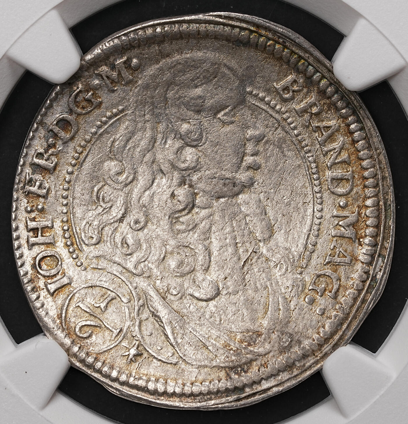 修遠堂世界钱币第108期 NGC MS62 1679 年勃兰登堡 - 安斯巴赫伯国1/6泰勒银币