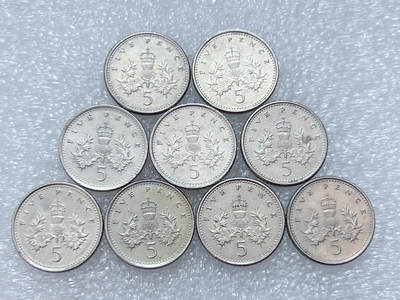 第一海外回流一元起拍收藏 散集专场  第304期 - 英国5便士硬币 小版 9枚