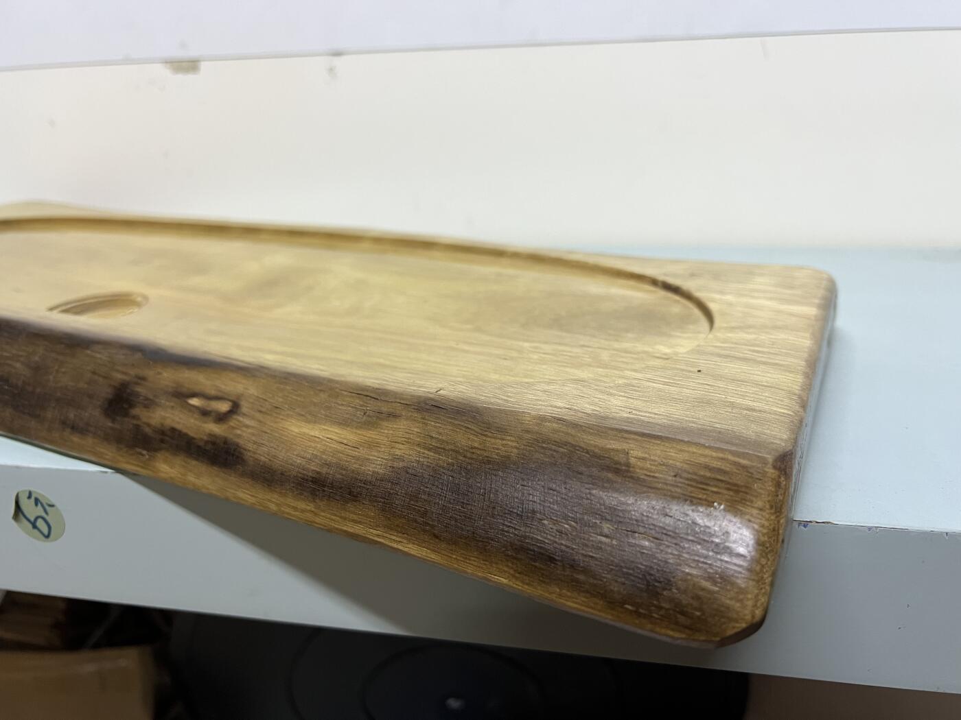 零元拍：金丝楠茶盘 金光闪闪。尺寸约：53/22.5/3CM。 