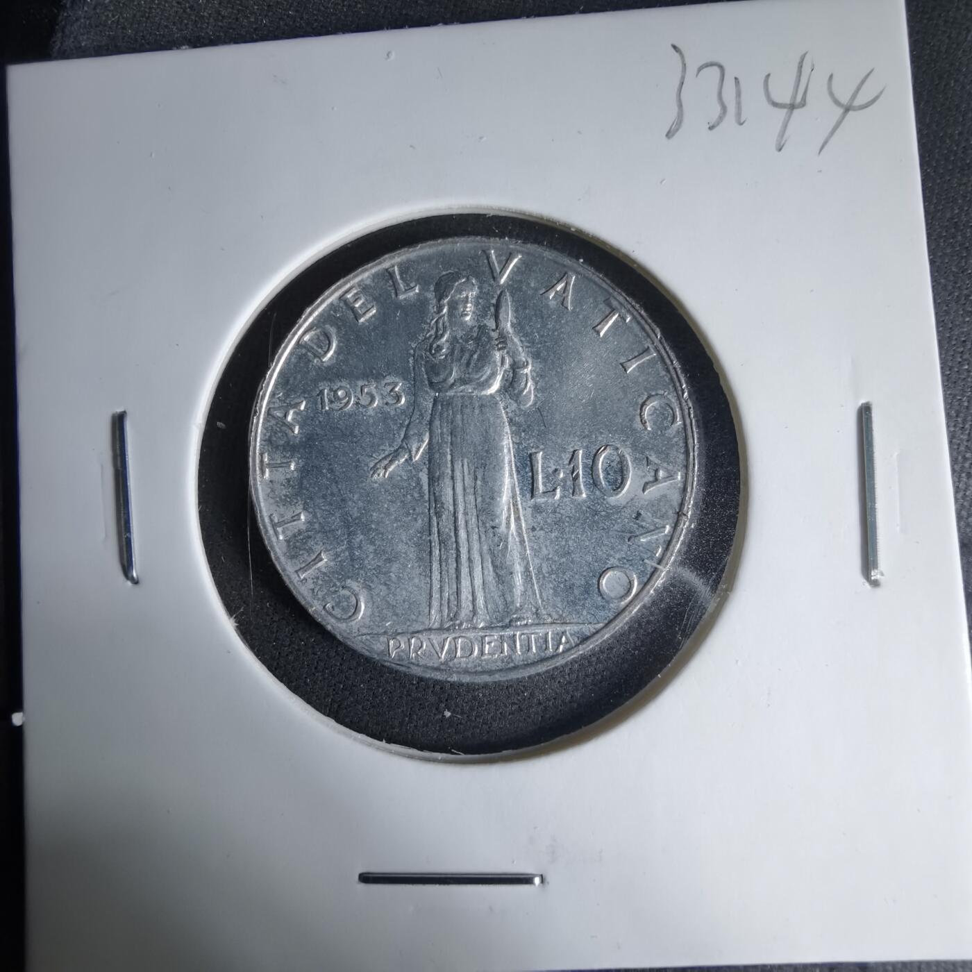 沼泽如烟--第1033场 梵蒂冈1953年10里拉