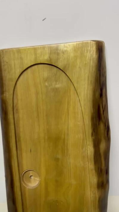 零元拍：金丝楠茶盘 金光闪闪。尺寸约：53/22.5/3CM。 