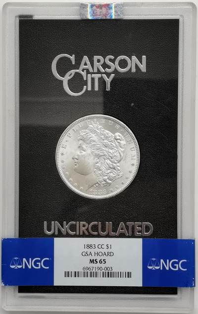 博洋堂“芳菲春韵”3月精品大拍专场暨第166期（全场包邮） - NGC MS65 美国1883 CC 摩根银币 稀有卡森厂 GSA绝版大封装 高分难得 车轮转光