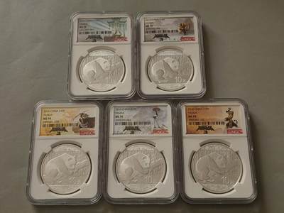 洪涛臻品批发群 精选邮票限时拍卖第1291期  - NGC评级熊猫银币 NGC70满分，银币品相好适合收藏，功夫熊猫5枚一套，超低起拍价，喜欢不要错过