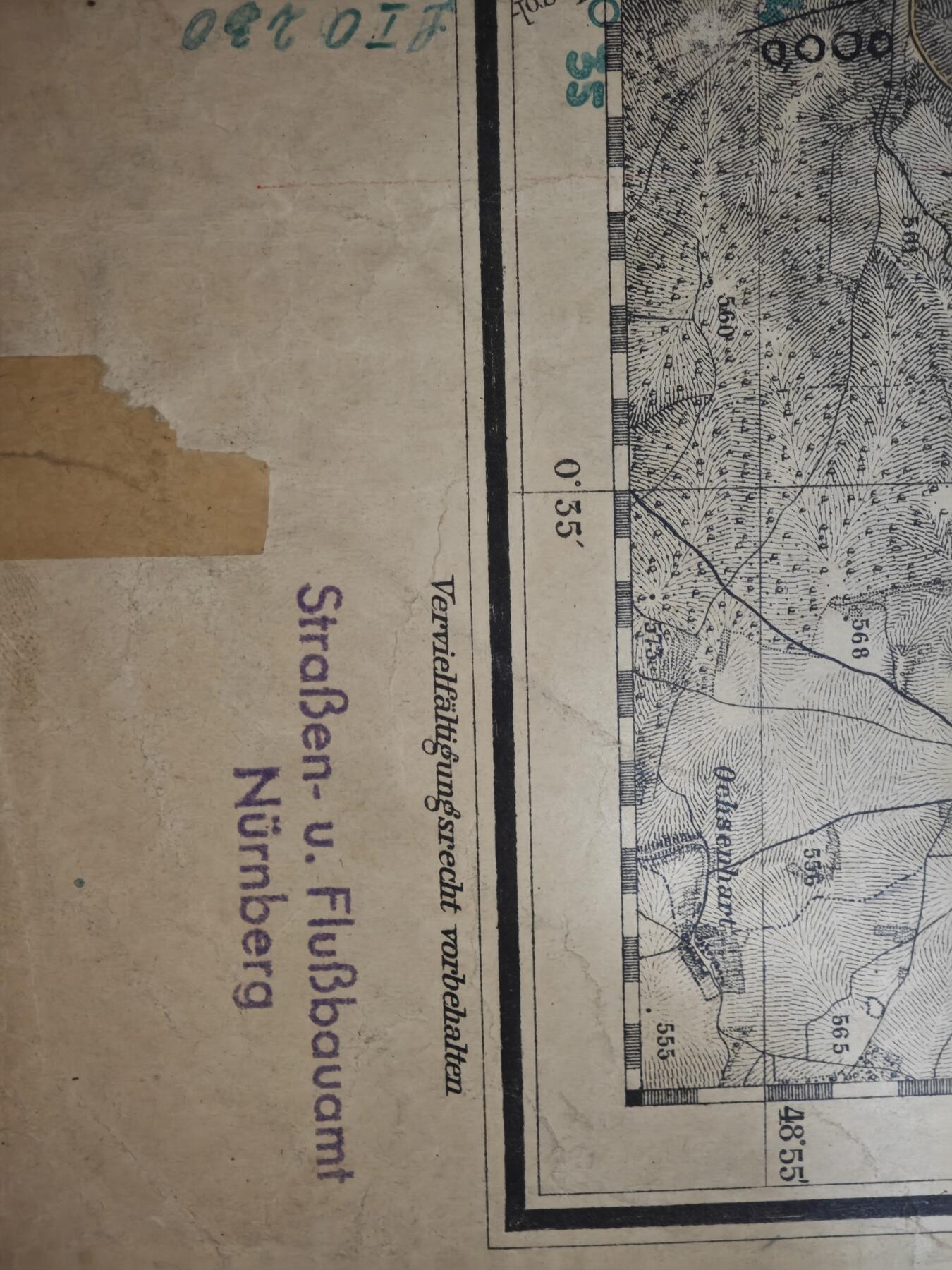 橙子收藏第六期 二战德军实战使用军用地形图｜魏森堡（西部）1884年初版 带原始军用作业痕迹 1:50000高精度/1934纳粹军事增补/南德战场直接实物见证 馆藏级二战史料