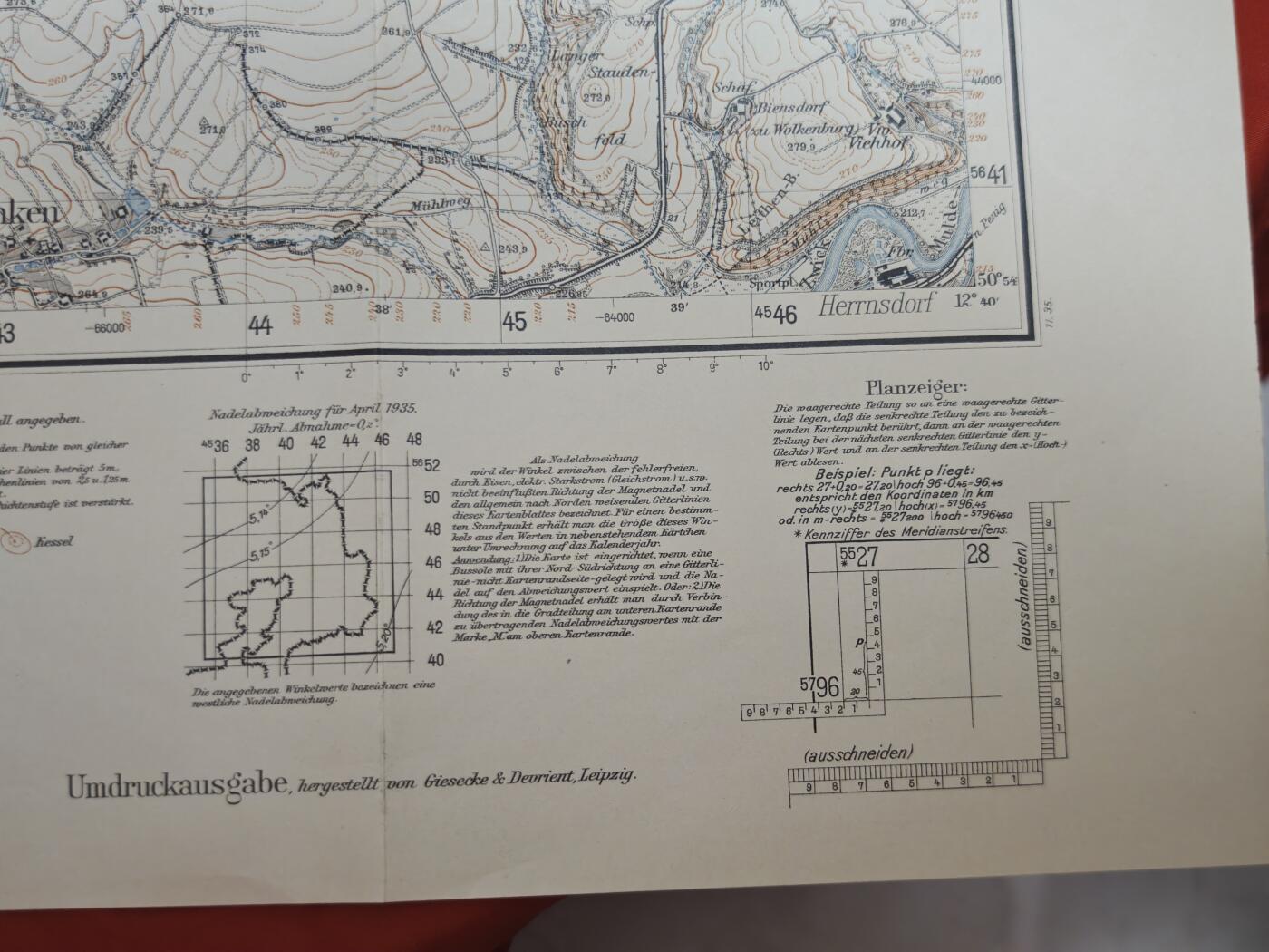 橙子收藏第六期 1908年出版 德国萨克森州与图林根州的边境丘陵地带，核心区域为朗根洛伊巴。1935年的局部增补，是纳粹德国为入侵捷克斯洛伐克（“绿色方案”）做的战前准备。