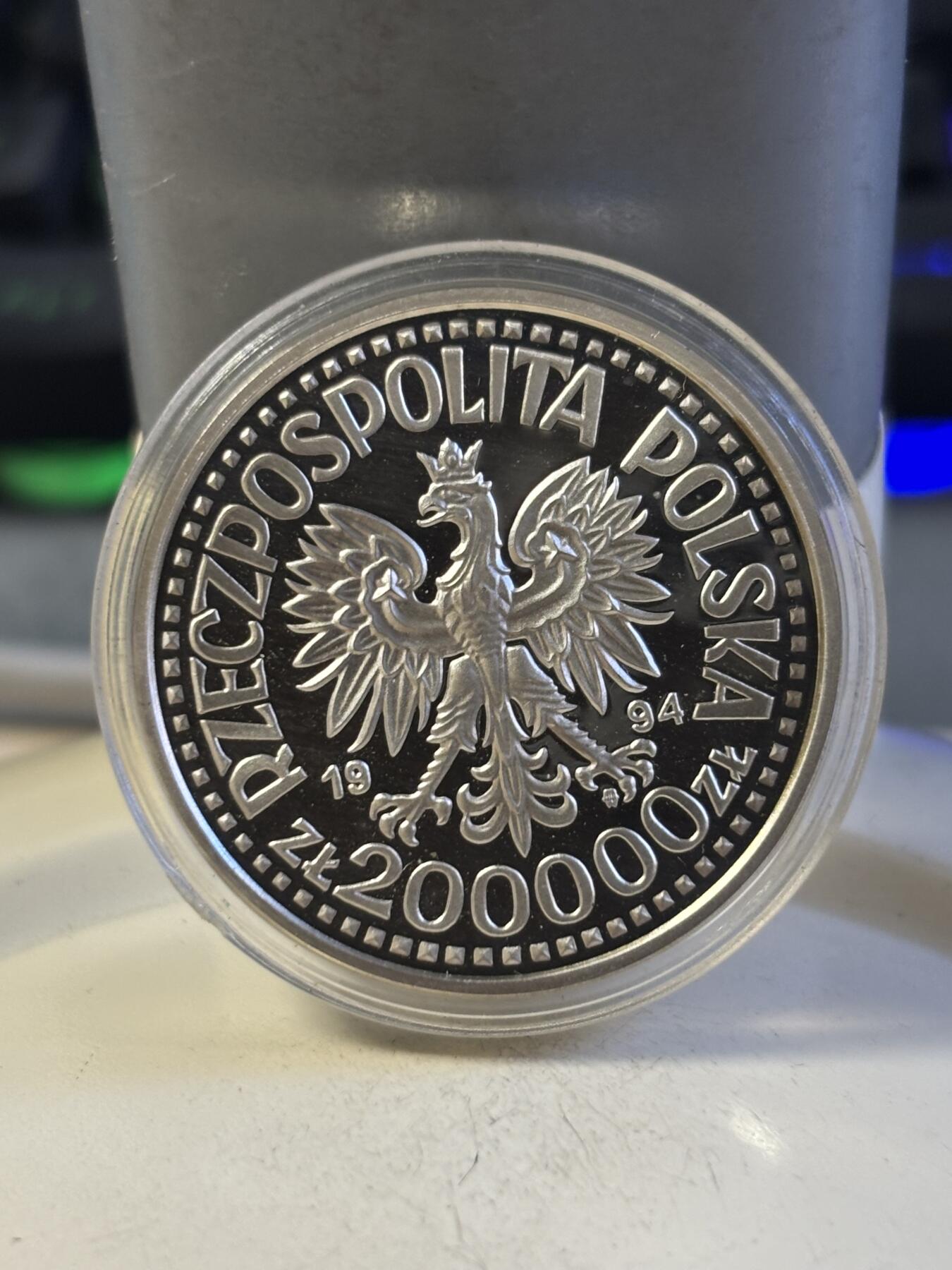 第194期拍卖 波兰1994年二战系列蒙特卡洛战役精制纪念银币，750银，16.5克