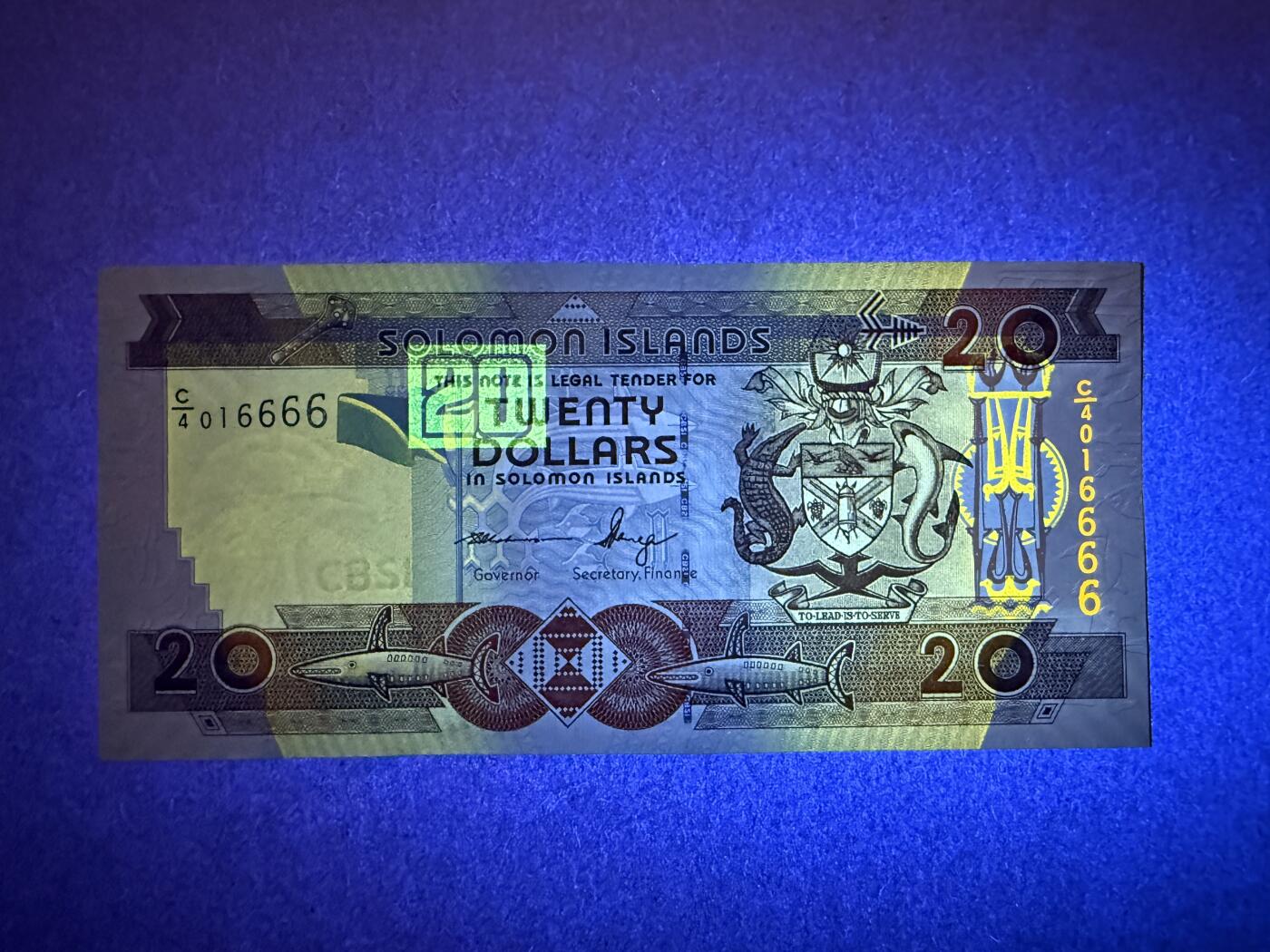 《艾美收藏》第237期-3.22周日外币强钞白金场 狮子号 所罗门20元 UNC 2006年 狮子号6666