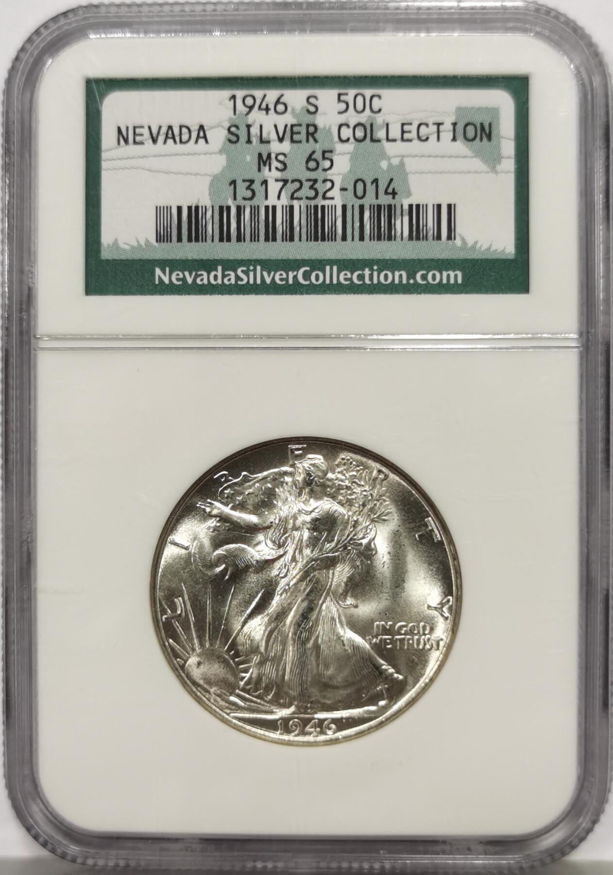 博洋堂“芳菲春韵”3月精品大拍专场暨第166期（全场包邮） NGC MS65 美国1946 S 行走女神半圆 麦稀奇所见最高分 老盒严评 源自于内华达收藏 收藏好物