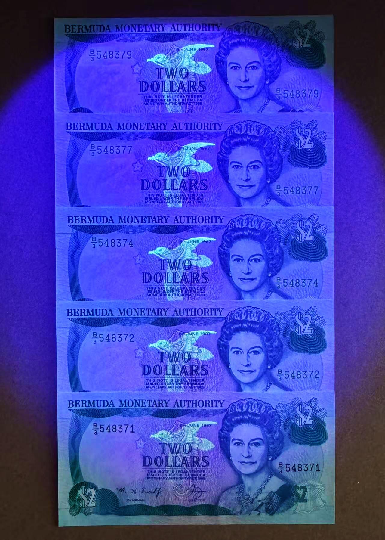【Blue Auction】世界纸币精拍第797期——18级TOP拍卖/信誉/品质/专业/高效💫  【一组5张】百慕大 2元 女王 全新UNC