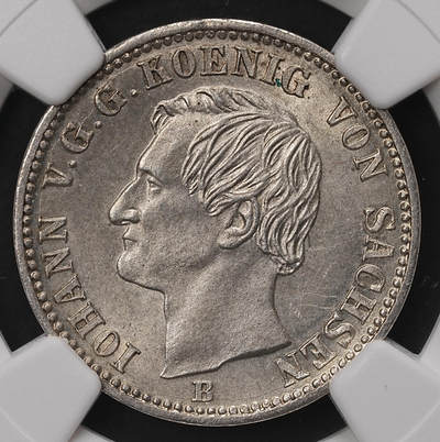 修遠堂世界钱币第108期 - NGC MS63 1866年萨克森1/6泰勒银币