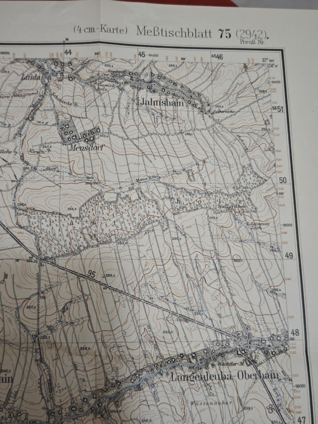 橙子收藏第六期 1908年出版 德国萨克森州与图林根州的边境丘陵地带，核心区域为朗根洛伊巴。1935年的局部增补，是纳粹德国为入侵捷克斯洛伐克（“绿色方案”）做的战前准备。