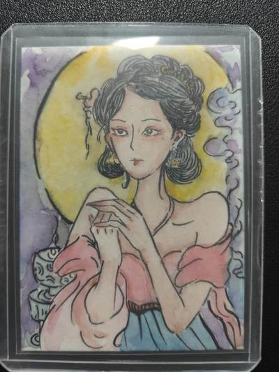 天玑星卡拍第181期《3.26周四截拍》持续收拍收评中 满赠卡需备注 - 【手绘卡】山鬼 丙午年 貂蝉 手绘卡