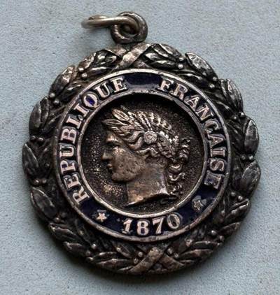 盛世勋华——号角文化勋章邮票专场拍卖第309期 - 法国军事奖章 章头 三共版 银制，带野猪头银戳，重11克，银价200+