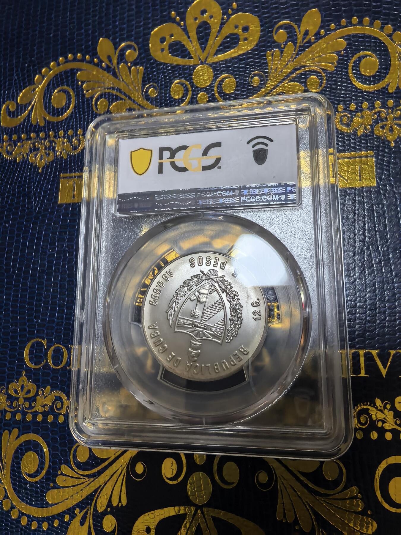长老汇马年精选第十二场拍卖 1981古巴哥伦布发现美洲之品塔号帆船5比索银币，PCGS MS67，冠军，1万枚