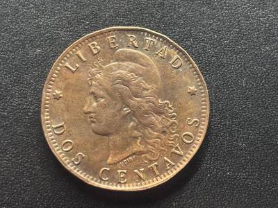 邮泉阁限时拍卖第四十三场（硬币在国外。请付邮费6元。） - 阿根廷1893年2分大铜币30mm