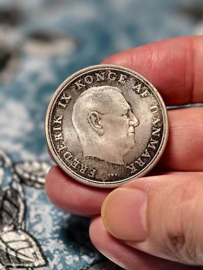 抚柳草堂-第十八期章牌钱币  奖章勋章限时免佣 满百包邮 放漏专场 - 1964丹麦弗雷德里克九世之女安妮-玛丽公主婚礼纪念5克朗银币 17.1g 800银 原光好品