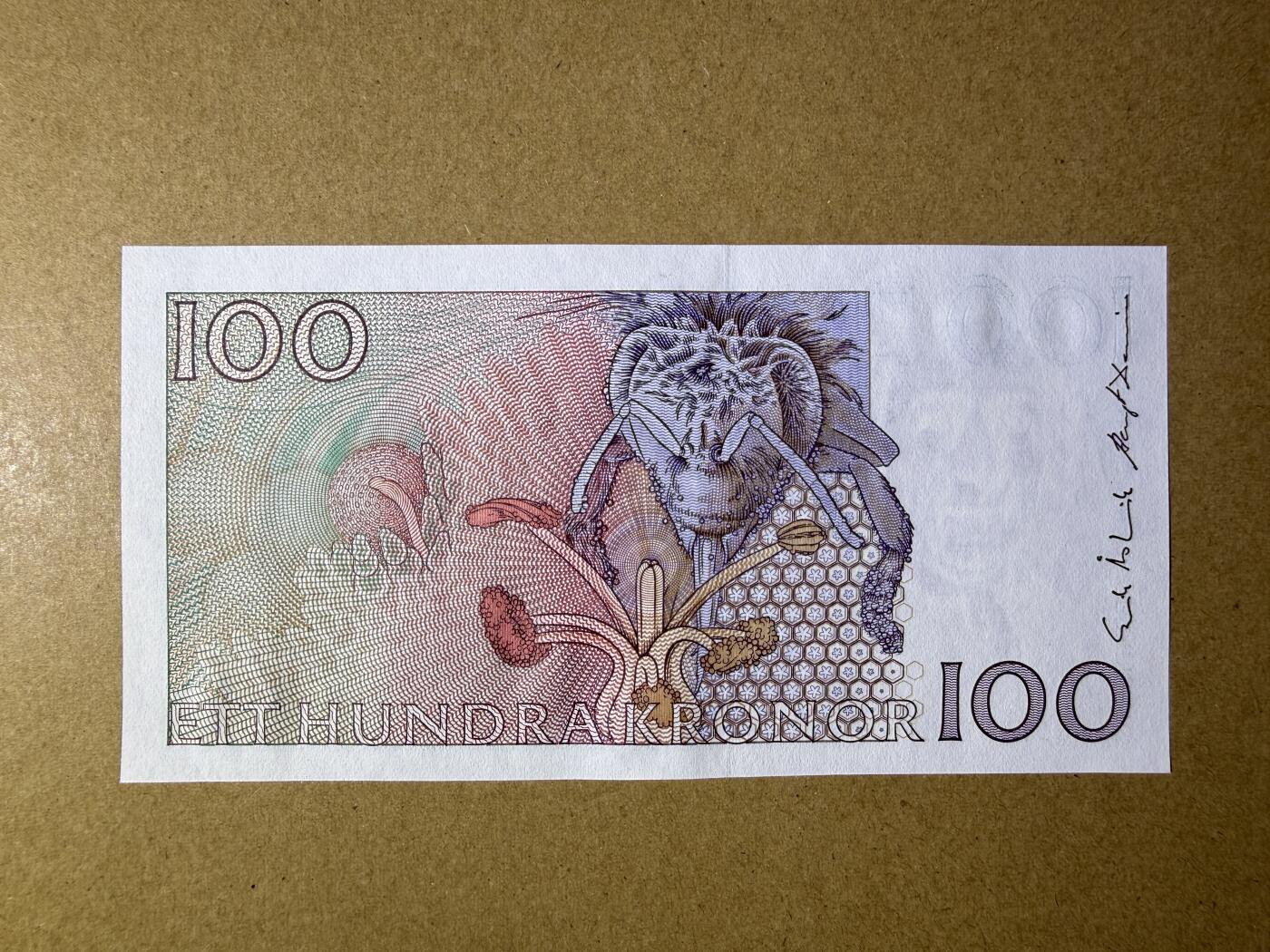 《艾美收藏》第237期-3.22周日外币强钞白金场 瑞典100克朗 UNC 1996年初版 瑞典自然科学家林奈 无4