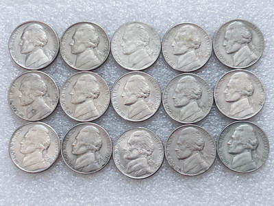 第一海外回流一元起拍收藏 散集专场  第304期 - 美国5美分硬币 15枚