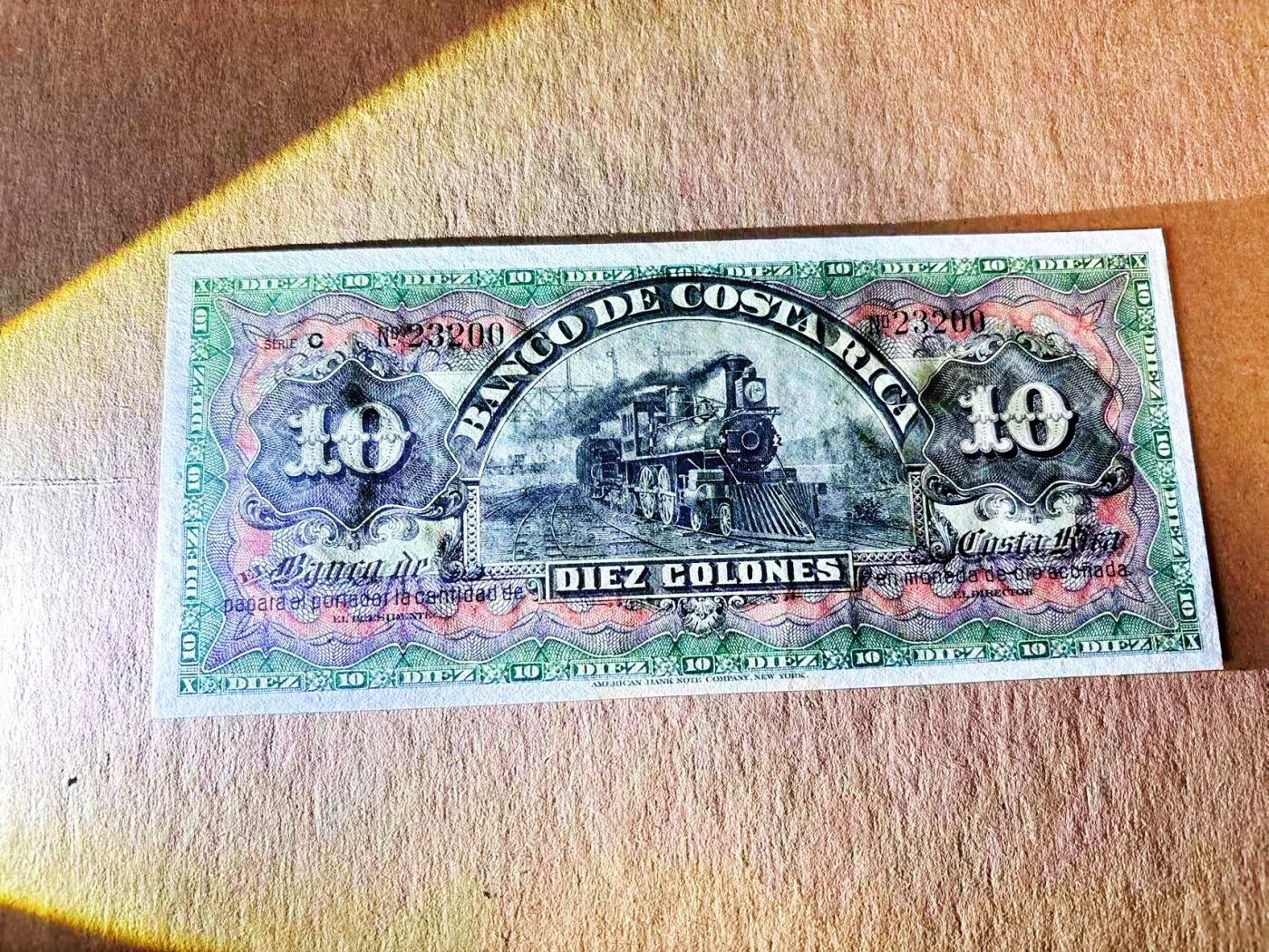 【Blue Auction】世界纸币精拍第797期——18级TOP拍卖/信誉/品质/专业/高效💫 哥斯达黎加 1901-08年10克朗 ABNC出品 火车头 雕刻精美 AU+品相