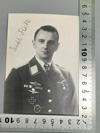 小驴勋章奖章收藏3月21日周六晚六点拍卖（珍爱和平，收藏战争，铭记历史，勿忘国耻，忠党爱国。有偿代拍，送拍规则在简介最后，参拍须阅读规则后再参拍，关系到运费包装发货时效真假辨别等关键信息，拍卖时不再发原图，看大图店主微信码在拍卖店铺介绍里） - 空军骑士铁十字勋章获得者战后签名照