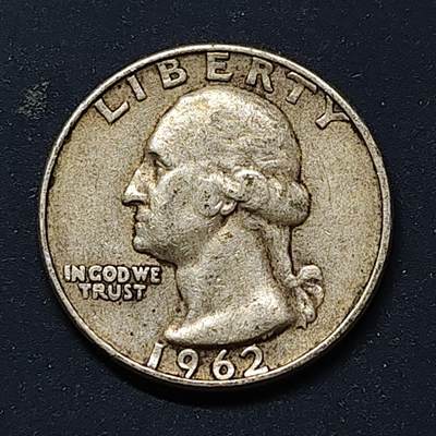 【全场包邮】纯粹捡漏拍514场 - 美国1962年华盛顿25分银币【24.3毫米6.25克90%】