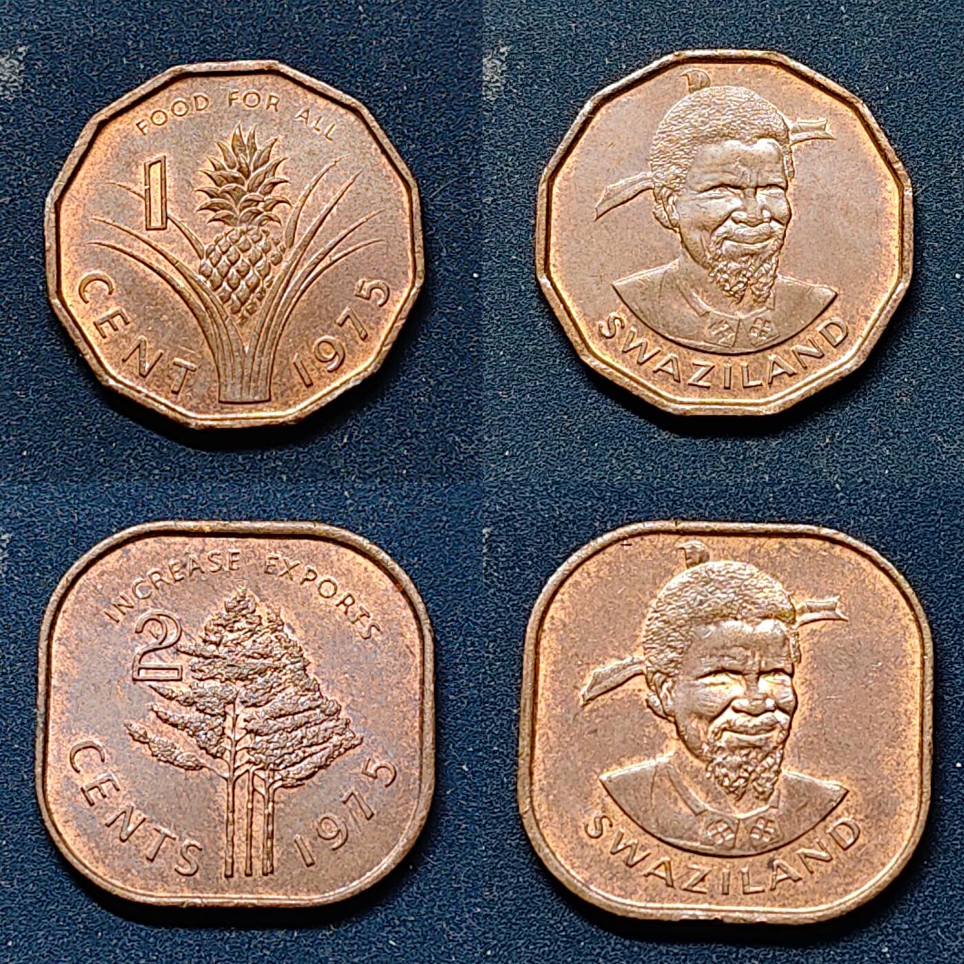 【全场包邮】纯粹捡漏拍514场 斯威士兰1975-1981年FAO纪念币5枚套币