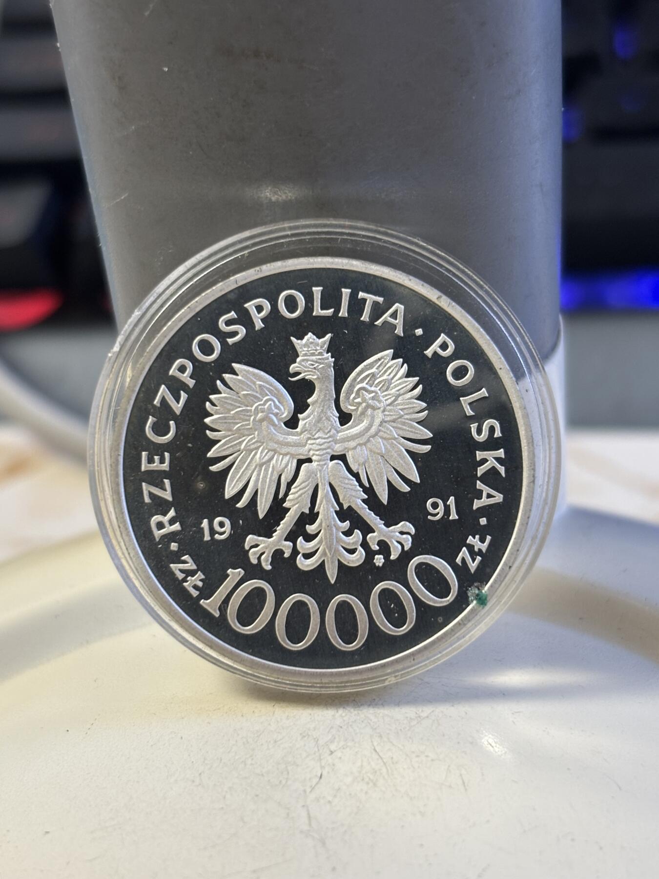 第194期拍卖 波兰1991年二战系列不列颠空战精制纪念银币，750银，16.5克，发行12000枚，有氧化