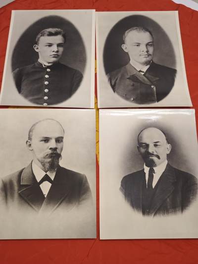 橙子收藏第六期 - 这是一套1969年苏联官方出版的列宁生平影像集，共4张原版照片，完整记录了弗拉基米尔·列宁从少年到中年的四个关键人生阶段，是极具历史价值的苏联红色藏品