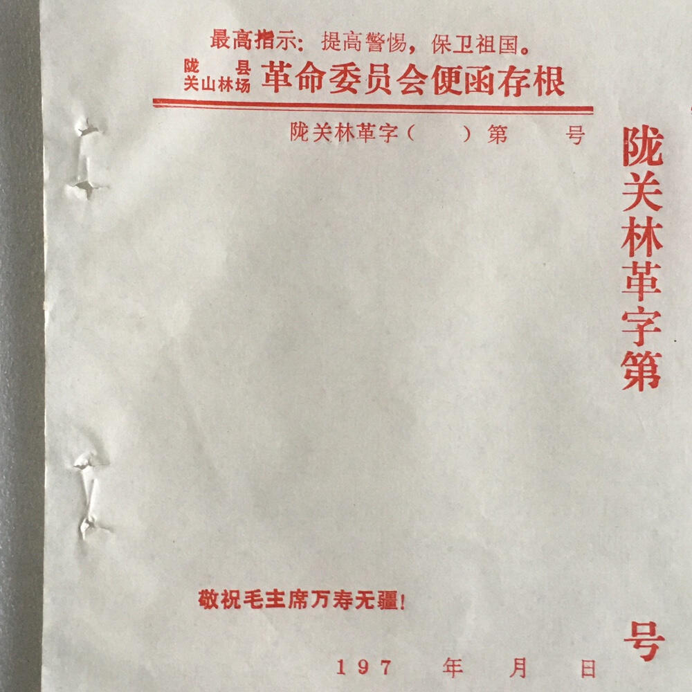        06c红藏带雨露陇县空白便函全新品相未流通1张原版真品如图旧藏文玩艺术收藏