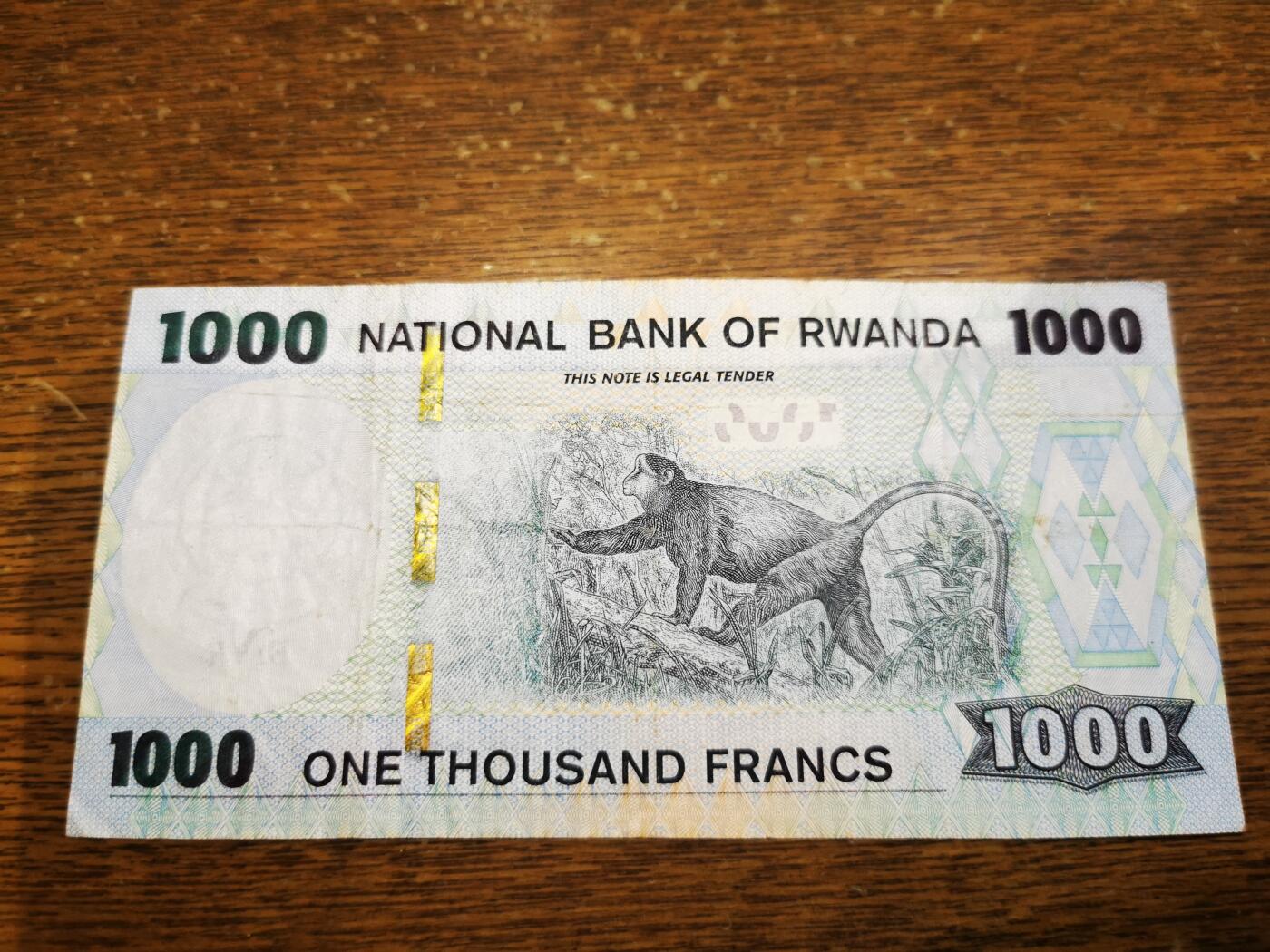 零零发流通品外国纸币拍卖 无佣金 卢旺达1000