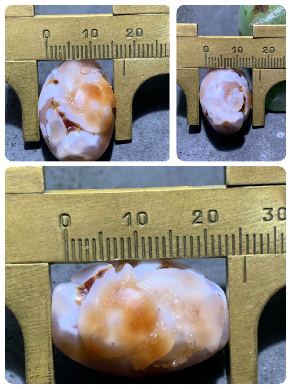 精美亚光高玉化气泡纹战国红玛瑙手工俏色巧雕玉兔勒子一颗！