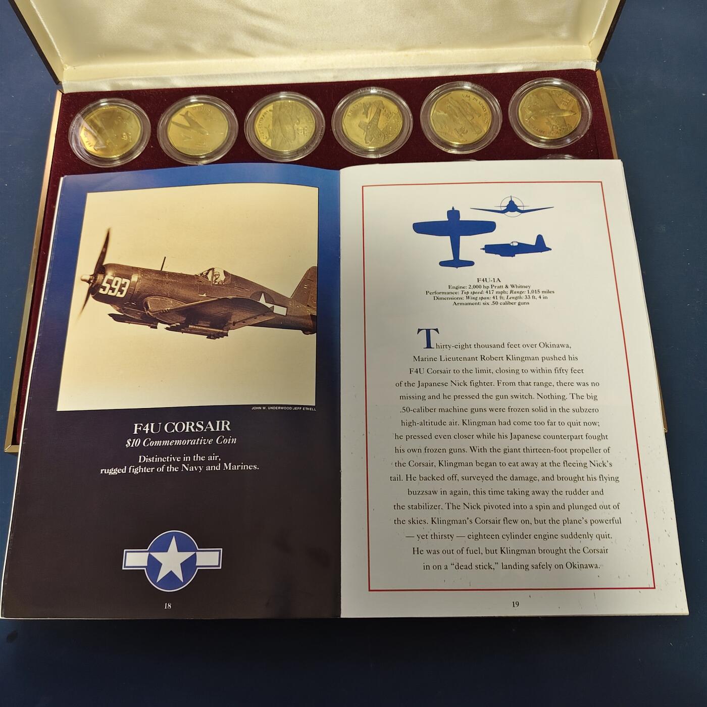 【全场包邮】纯粹捡漏拍515场 马绍尔群岛1991年10元二战传奇战机系列24枚官方盒装精制铜币-盒证全