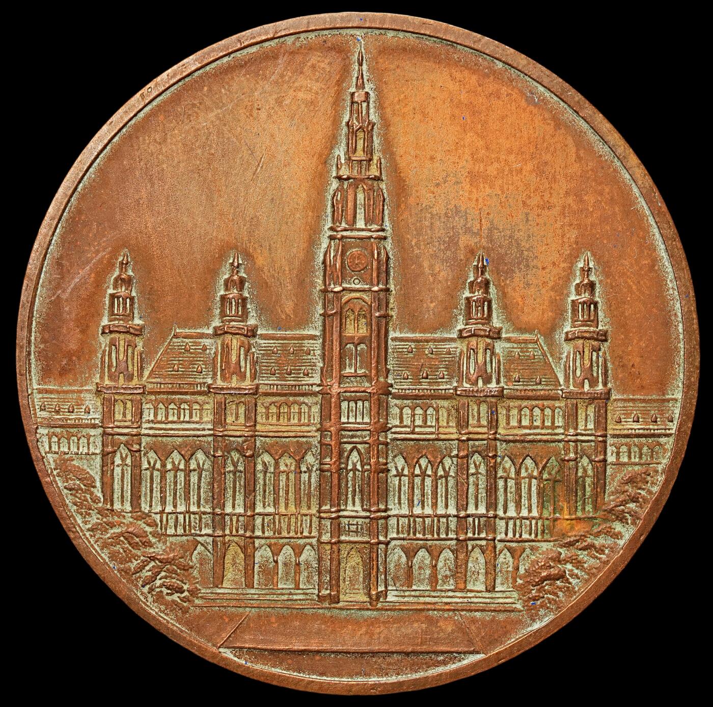 修遠堂世界钱币第108期 1932年维也纳国际歌唱与小提琴比赛铜质奖章，49.66mm，39.49g