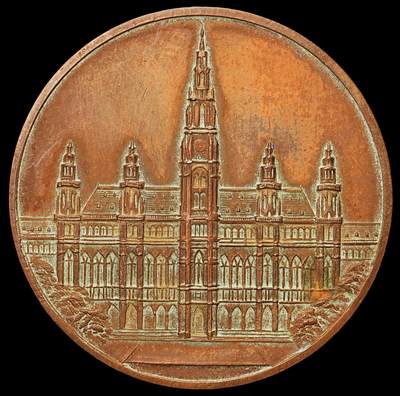 修遠堂世界钱币第108期 - 1932年维也纳国际歌唱与小提琴比赛铜质奖章，49.66mm，39.49g