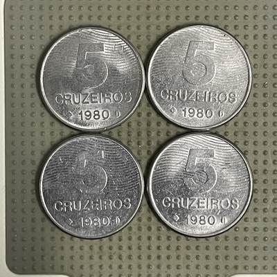 2026年第36场各国散币拍卖（总第186场） - 巴西1980年5克鲁泽4枚