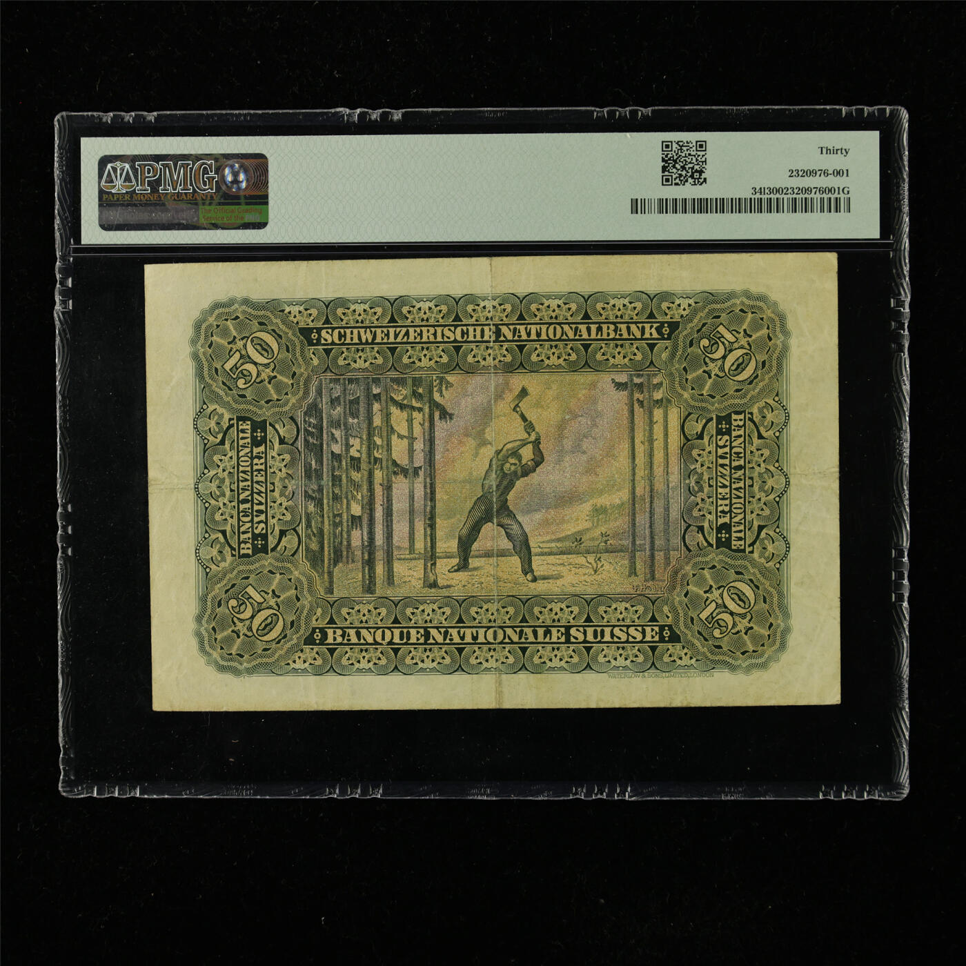 【亘邦集藏】第223期拍卖 1941年 瑞士50法郎 PMG 30 10T085915