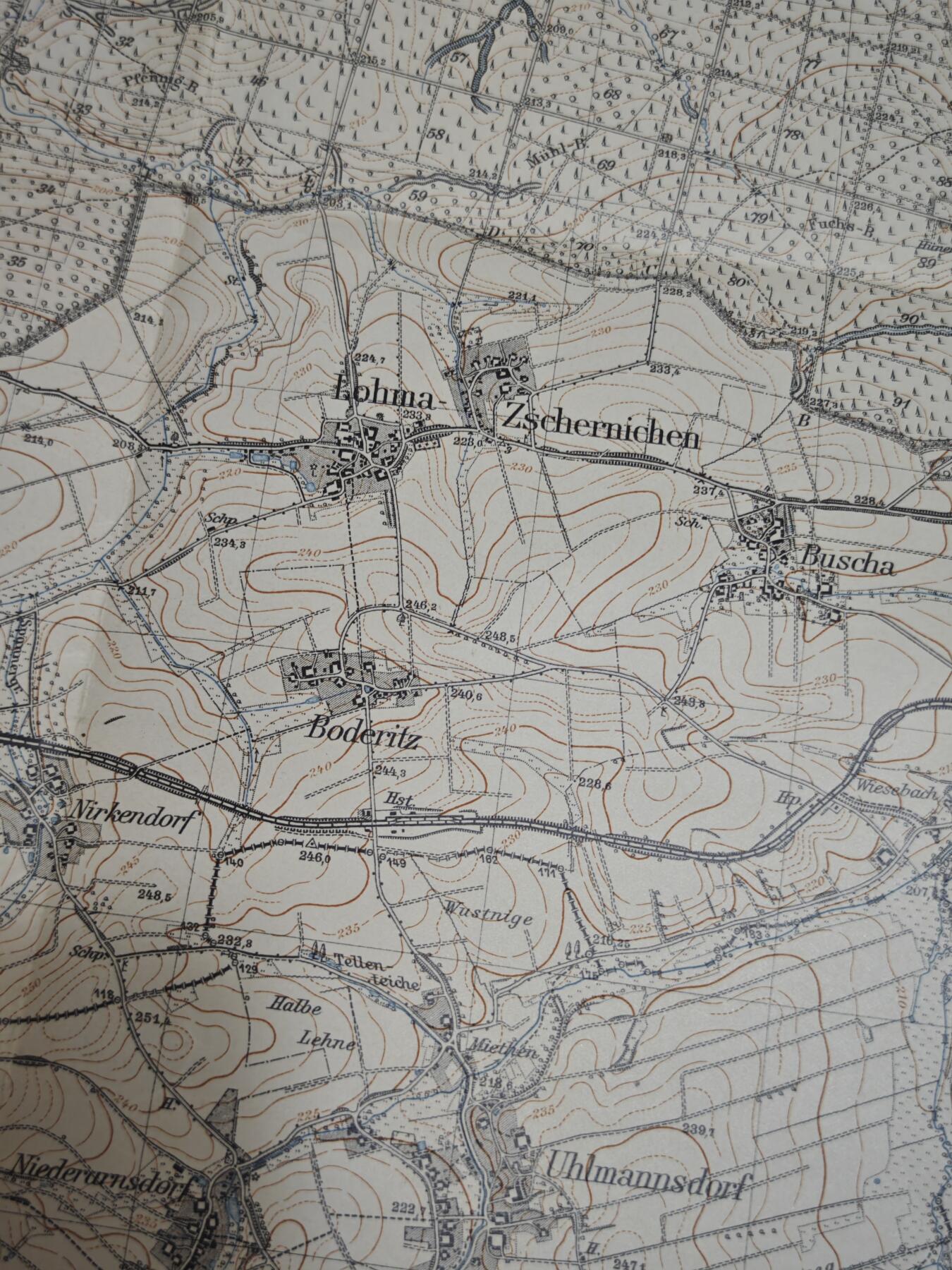 橙子收藏第六期 1908年出版 德国萨克森州与图林根州的边境丘陵地带，核心区域为朗根洛伊巴。1935年的局部增补，是纳粹德国为入侵捷克斯洛伐克（“绿色方案”）做的战前准备。