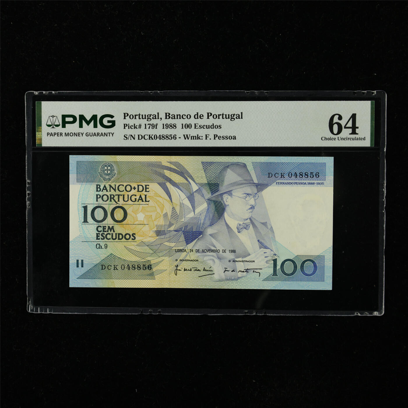 【亘邦集藏】第223期拍卖 1988年 葡萄牙100埃斯库多 PMG 64 DCK048856