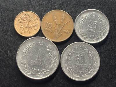 邮泉阁限时拍卖第四十三场（硬币在国外。请付邮费6元。） - 土耳其5枚