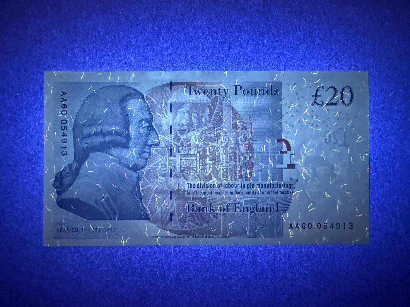 《艾美收藏》第237期-3.22周日外币强钞白金场 英格兰20镑 UNC F序列 AA60冠