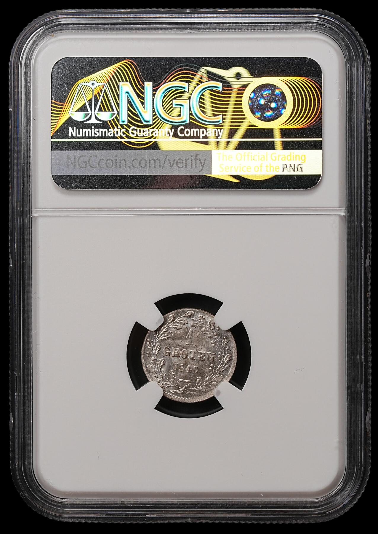 修遠堂世界钱币第108期 NGC MS65 1840年不来梅1格罗滕银币