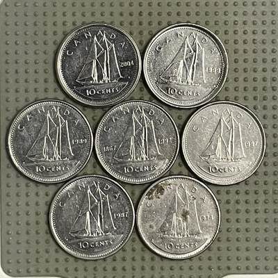 2026年第36场各国散币拍卖（总第186场） - 加拿大10分7枚