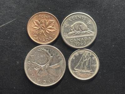 邮泉阁限时拍卖第四十三场（硬币在国外。请付邮费6元。） - 加拿大4枚
