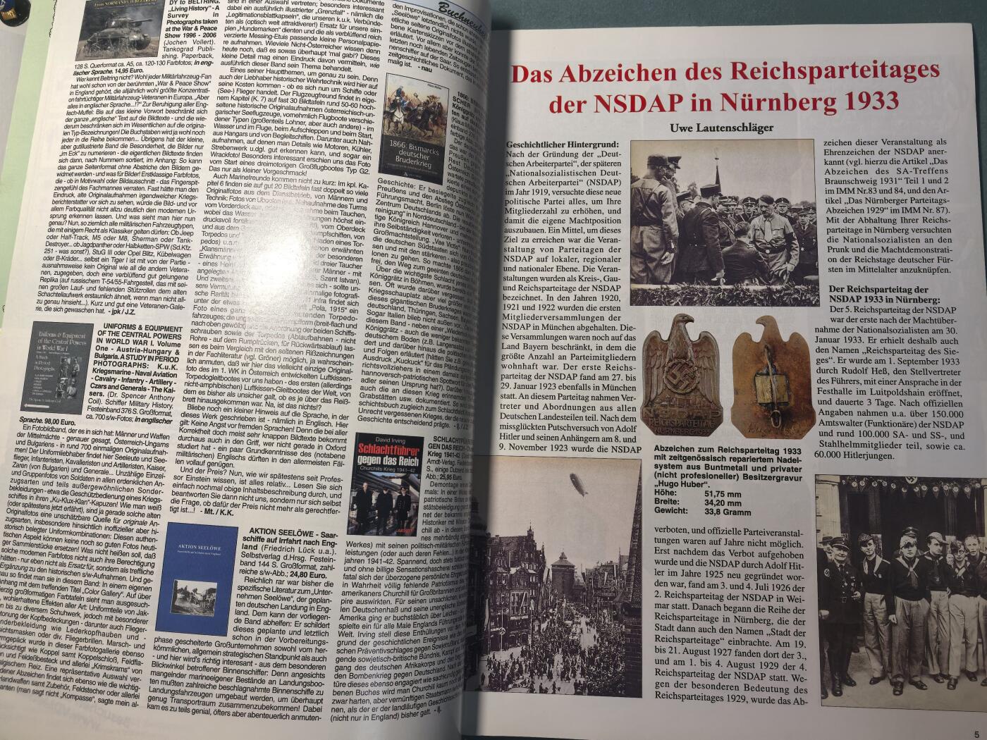 盛世勋华——号角文化勋章邮票专场拍卖第309期 德国出版 Militaria-Magazin杂志 2007年9/10月刊总第129期 58页
