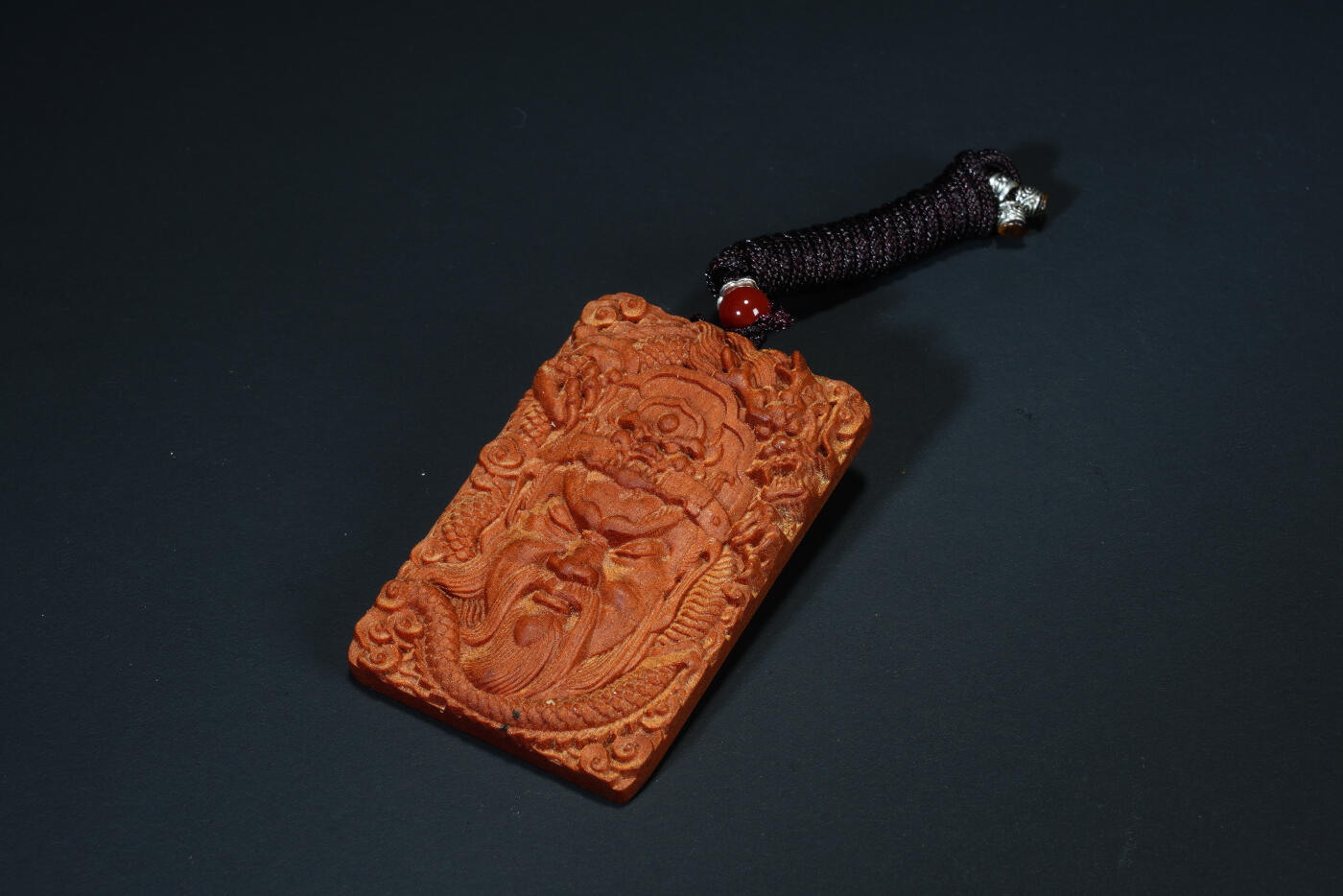 上海都达杂项专场七十八【全场包邮】 檀香木精雕《御龙关公》挂件69-319