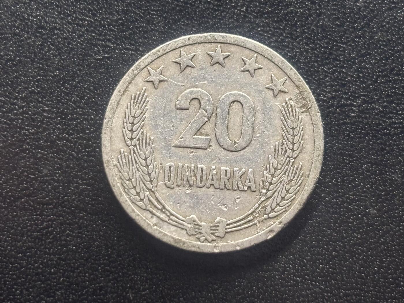 邮泉阁限时拍卖第四十三场（硬币在国外。请付邮费6元。） 阿尔巴尼亚1964年20昆达卡