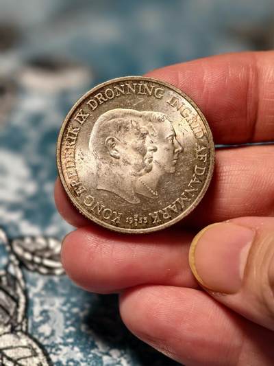 抚柳草堂-第十八期章牌钱币  奖章勋章限时免佣 满百包邮 放漏专场 - 1953丹麦格陵兰岛抗击结核病运动2克朗纪念银币 15g 800银原光极美品