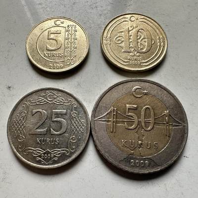 🌹外币初藏🌹🐯2026年第32场   每周二四六晚8️⃣点 接代拍 - 土耳其2009年清版四枚