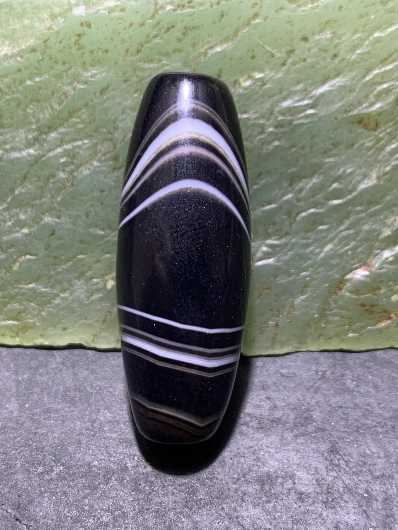 精美罕见一眼靠山图案千层纹药师玛瑙桶珠一个